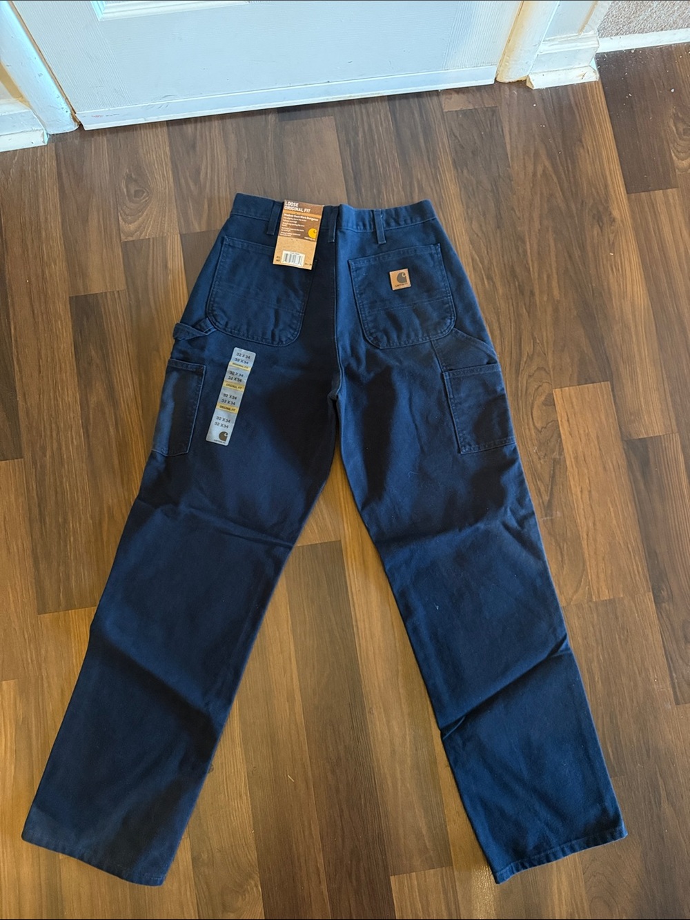 Carhartt Navy Loose Fit Duck Dungarees - Picture 6 of 7